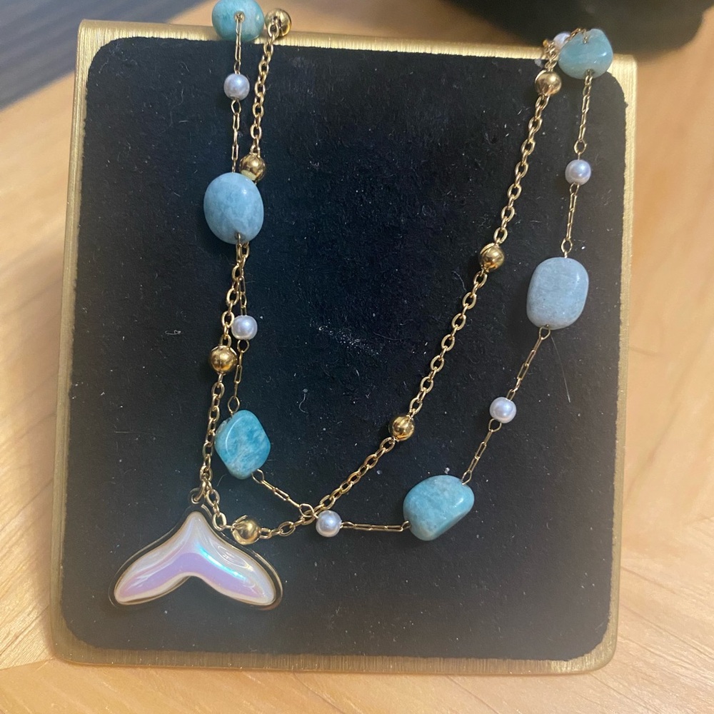 Gold and Blue Mermaid Tail Beautiful ankle brazalet